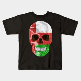Oman Flag Skull - Gift for Omani With Roots From Oman Kids T-Shirt